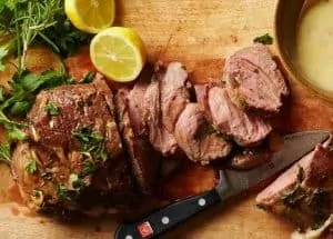 Greek style roasted lamb