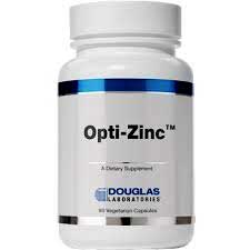 photo of a bottle of Opti-zinc capsules by Douglas Laboratories